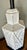 1960s Vintage Hollywood Regency White Ceramic Hexagonal Bamboo Relief Table Lamp For Sale - Image 5 of 11