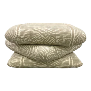 Billy Baldwin Style Stacked Turkish Pillow Ottoman in Brunschwig “Le Zebre”