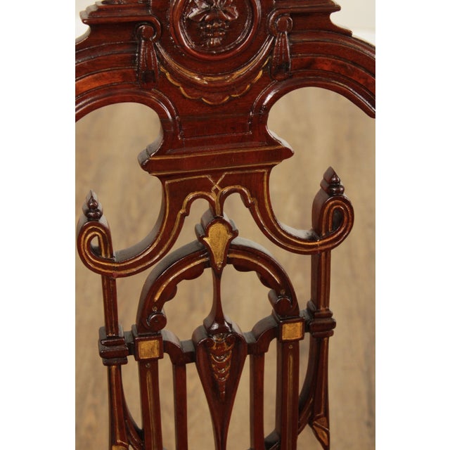 Antique Victorian Renaissance Carved Walnut Parcel Gilt Accent Chair For Sale - Image 11 of 12