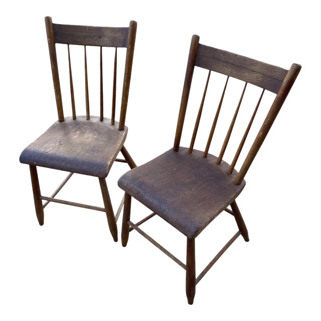 Antique Americana Wooden Chairs a Pair Chairish