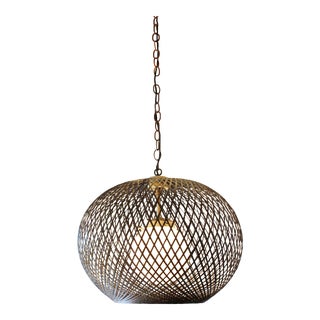 Mid-Century Woven Fiberglass Swag Light For Sale