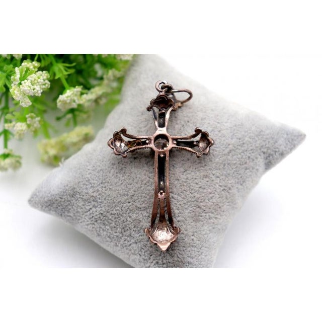 Gold Cross Pendant with Paw Print, in Worn conditions. Designed 1980 to 1989