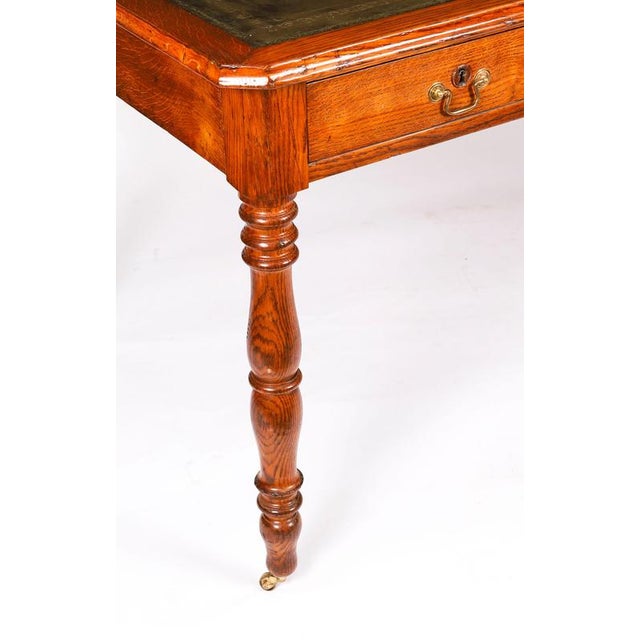 Antique Victorian 6 Drawer Oak Partners Writing Table Desk C1850 19th Century For Sale - Image 14 of 18