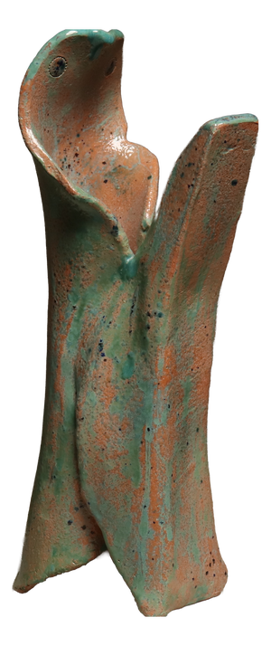 Free-Form Raku-Glazed Studio Pottery Sculpture, 1990s