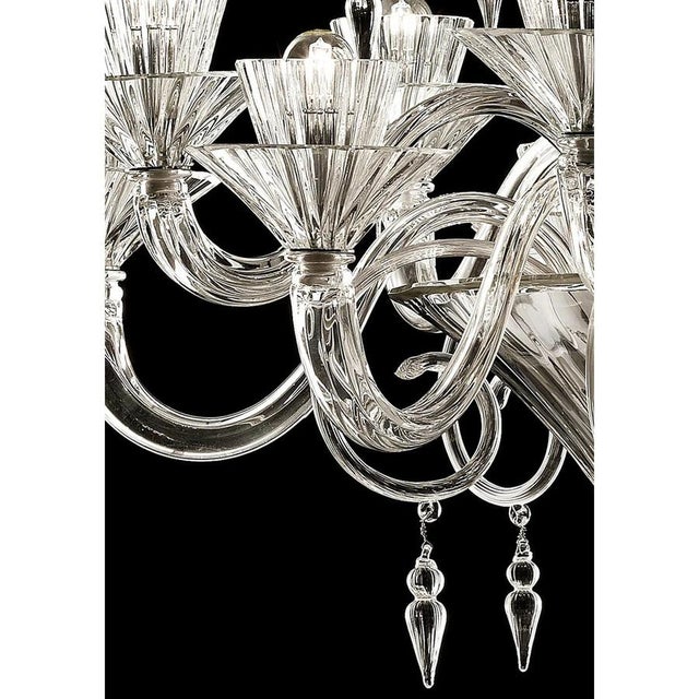 Chandelier in Transparent and Gold Murano Glass by Simoeng for Simoeng For Sale - Image 6 of 8