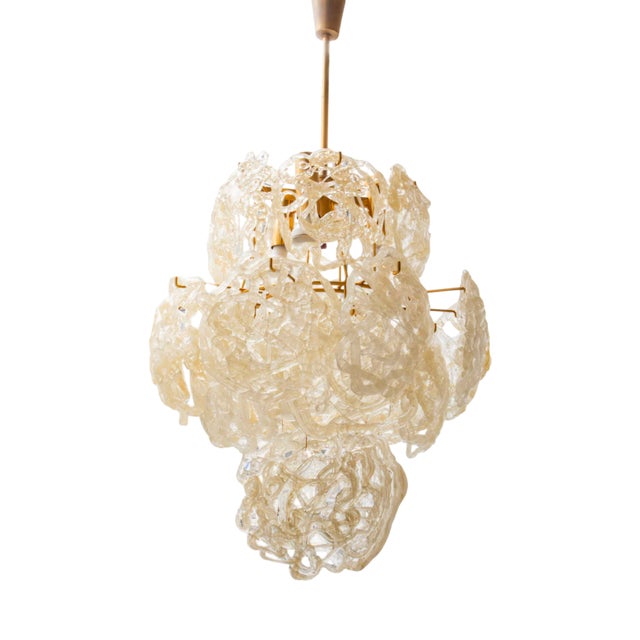 Large Ragnatela Murano Glass Pendant Lamp from Mazzega, 1960s For Sale