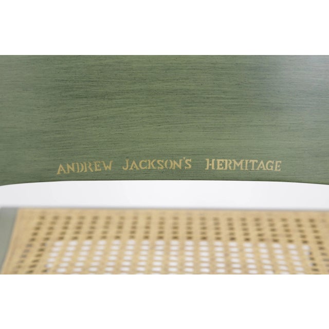 Hitchcock Green Painted "Andrew Jackson's Hermitage" Cane Seat Side
