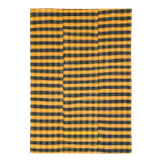 Galerie Shabab Collection Plaid Mid-20th Century Handmade Turkish Flat-Weave Kilim Room Size Accent Rug For Sale