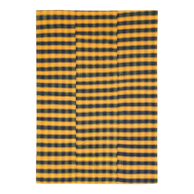 Galerie Shabab Collection Plaid Mid-20th Century Handmade Turkish Flat-Weave Kilim Room Size Accent Rug For Sale