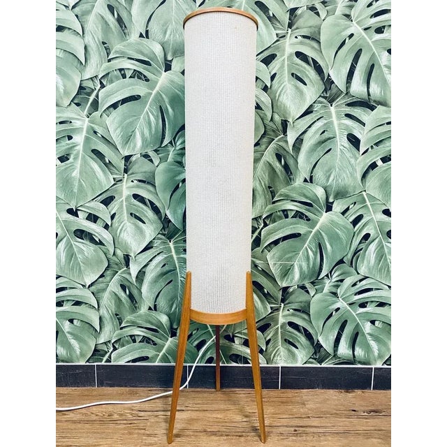 Mid-Century Teak Tripod Rocket Floor Lamp, 1950 For Sale - Image 18 of 18