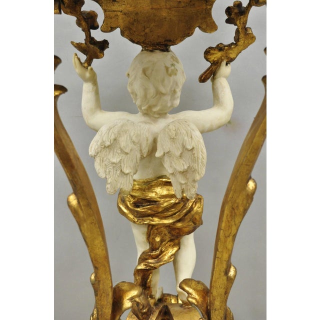 Vintage Italian Venetian Figural Cherub Putti Gold Gilt Resin Bookstand Lectern For Sale - Image 16 of 18