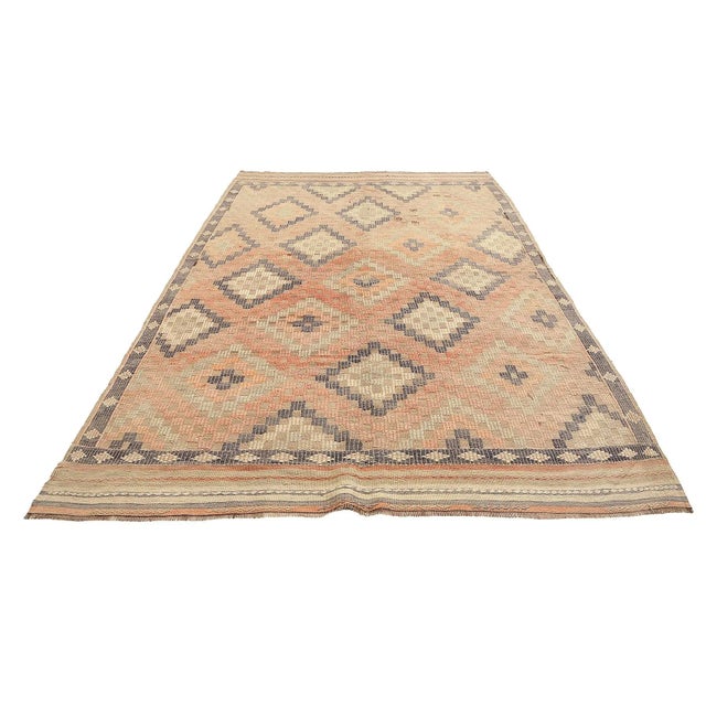 Embroidered vintage handwoven kilim rug from Denizli region of Turkey. Approximatelly 50-60 years old. In very good...