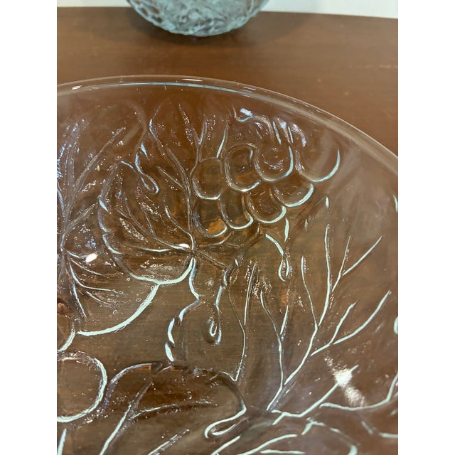 Glass Vintage Kig Indonesia Clear Grape Pattern Pressed Glass Bowls, Set of 10 For Sale - Image 7 of 10