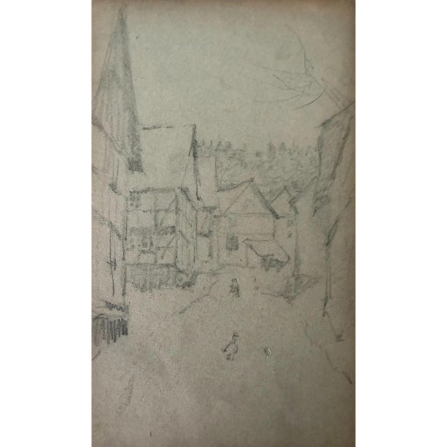 Beige Heinrich Pforr, Landscape Village, Pencil on Paper, Set of 4 For Sale - Image 8 of 13