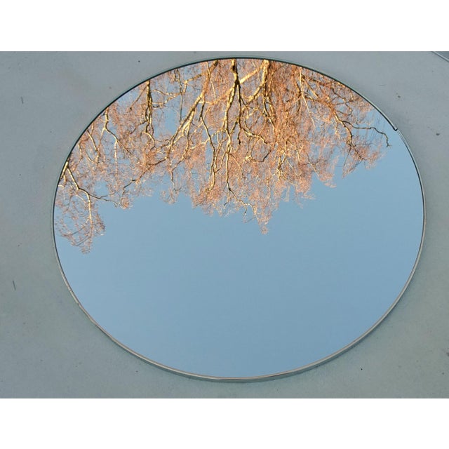 Mid-Century Modern Vintage Round Wall Mirror in Chrome, 1970s For Sale - Image 3 of 6