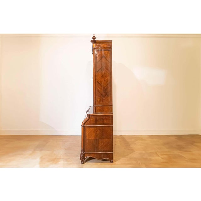 Wood Italian Renaissance revival Bookcase Secretaire, 19th Century For Sale - Image 7 of 17