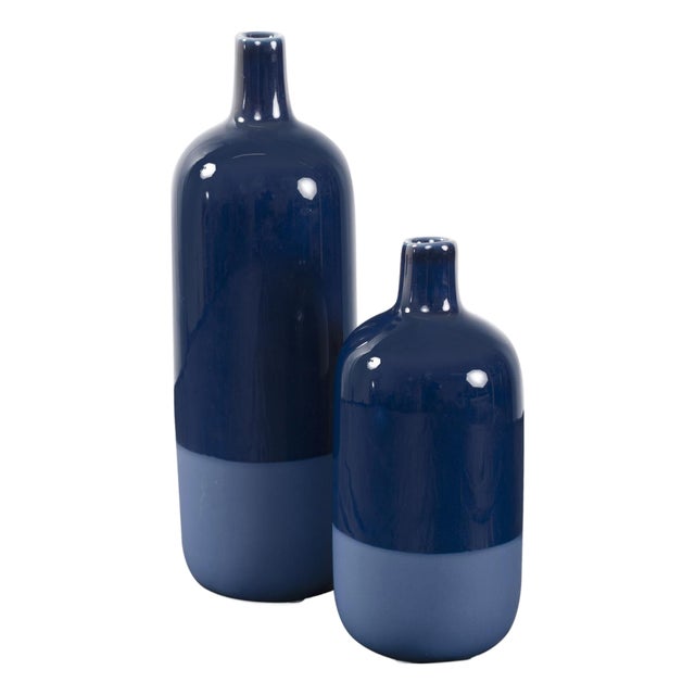 Delft Blue Vase Set of 2 For Sale