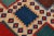 Beautiful Modern Kilim hand-knotted wool rug with multicolor accents in an all-over geometric design. This rug measures...