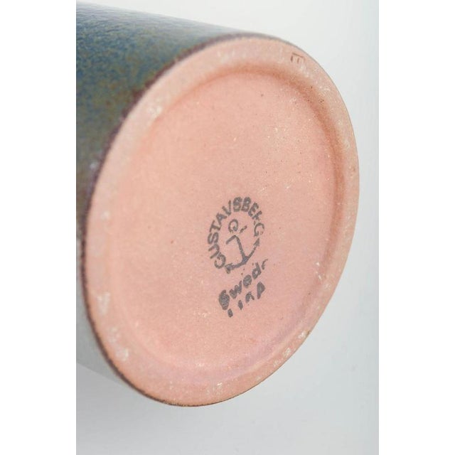 Cylindrical Stoneware Vase with Graphic Motif by Lisa Larson for Gustavsberg, 1960s For Sale - Image 4 of 5