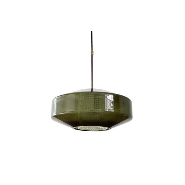 Green Glass Pendant Lamp by Carl Fagerlund for Orrefors, 1960s For Sale - Image 6 of 6