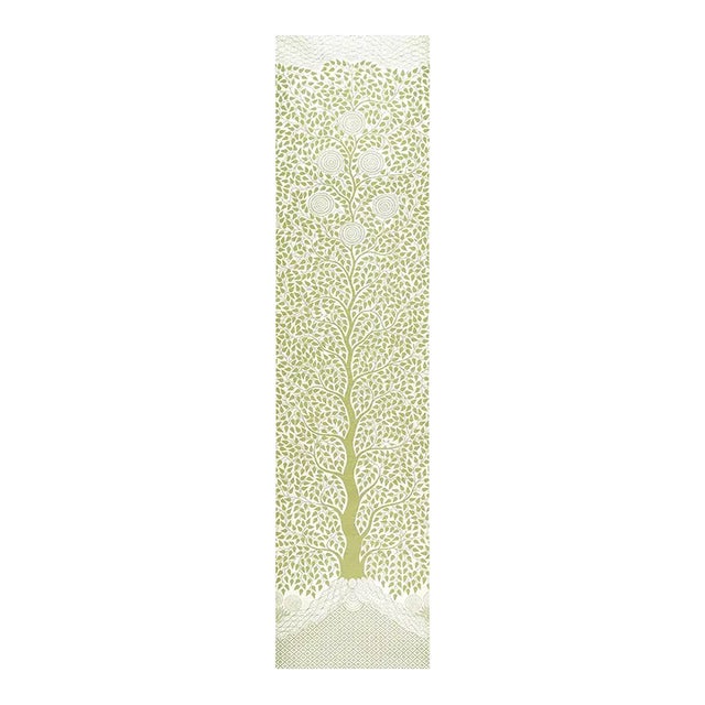 Schumacher Kayon Sisal Panel in Soft Green For Sale
