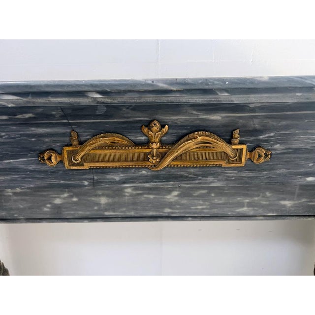 Napoleon III Fireplace in Blue Turquin Marble, 1800s For Sale - Image 14 of 18