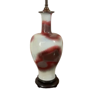 Antique 19th Century Chinese Export Porcelain Flambe Glaze Oxblood Vase Mounted as a Table Lamp