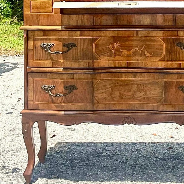 Late 20th Century Vintage Italian Inlaid Animal Marquetry Writing Desk For Sale - Image 12 of 13