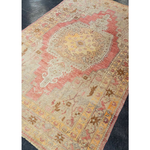 Textile Turkish Vintage Rug 4' x 6'3" #21318 For Sale - Image 7 of 8