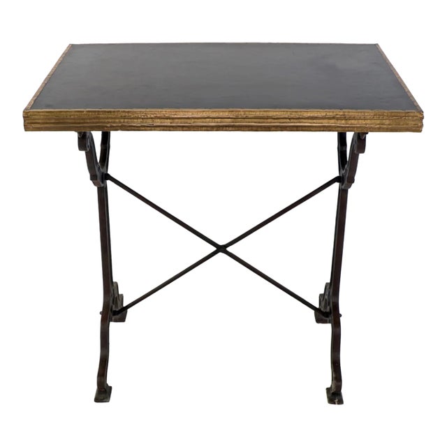 Matthew Izzo Home Avignon Hand Hammered Iron Bistro Table With Cast Iron Base - 32"w For Sale