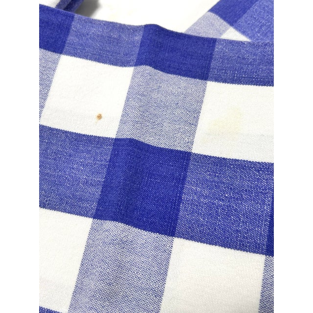 Textile Vintage Blue & White Gingham Cotton Napkins With Fringe, Set of 6 For Sale - Image 7 of 8