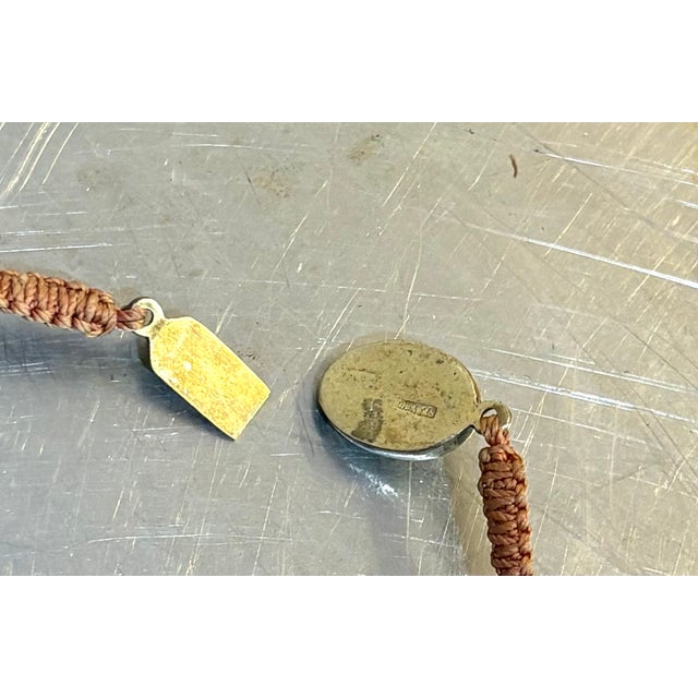 1960s Carved Pink Rhodonite Beaded Pendant Necklace For Sale - Image 5 of 8