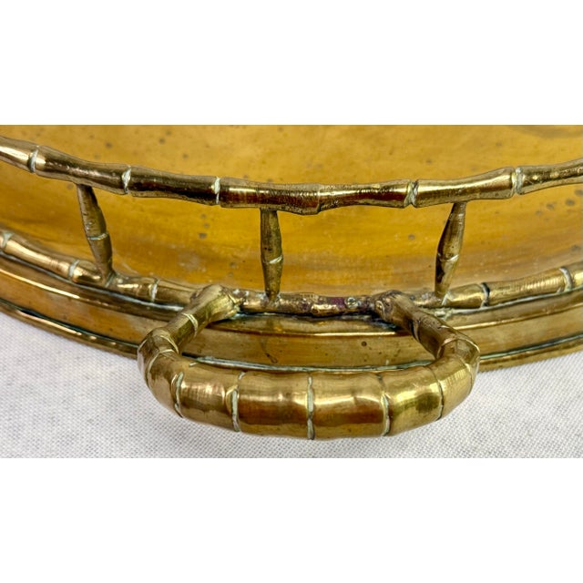 Mid 20th Century Vintage Large Round Brass Tray For Sale - Image 5 of 12