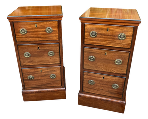 Victorian Mahogany Bedside Chests, 1890s, Set of 2