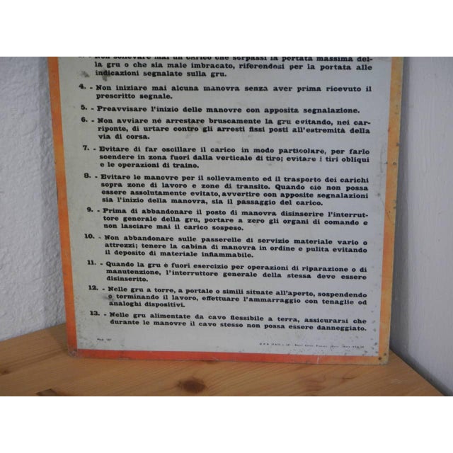 1950s Textile Industry Safety Regulations Sign, 1950s For Sale - Image 5 of 7