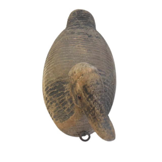 Early 20th Century Antique Rustic Primitive Farmhouse Carved Duck Decoy For Sale - Image 5 of 6