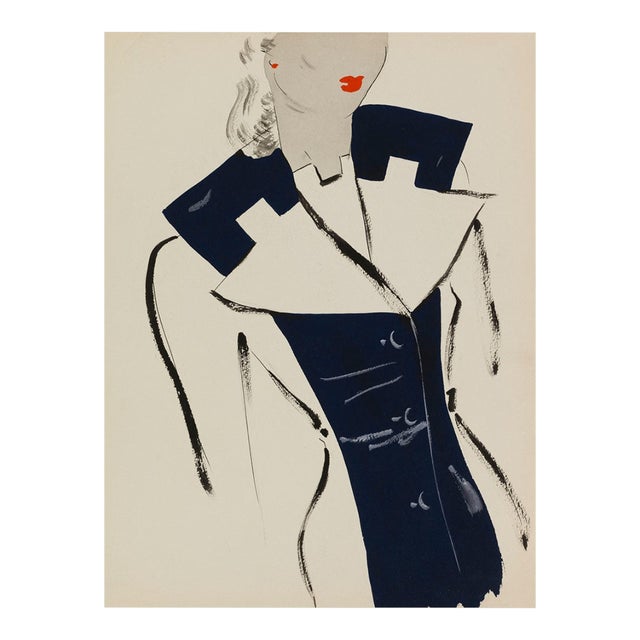 Vintage French Fashion Art Print – Hollywood Regency Decor, 36" X 48" For Sale