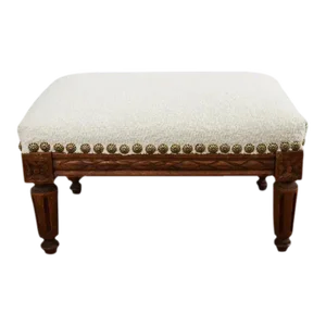 Dutch Louis XVI Style Diminutive Footstool With Boucle