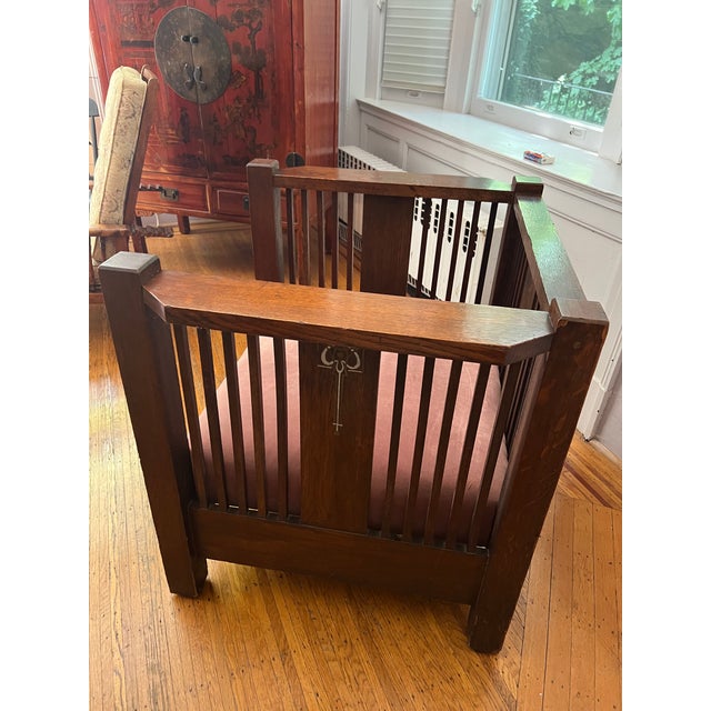 1930s Morris Style Cube Chair With Vertical Slats For Sale - Image 5 of 9