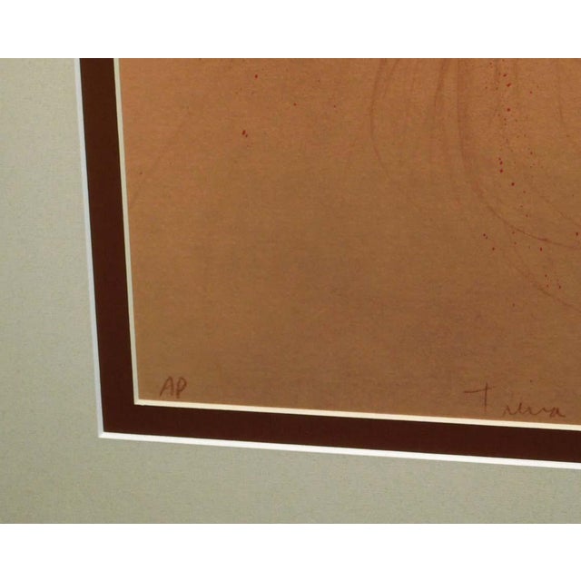 1990s Frank Howell "Tieria Rojo" on Paper Framed Hand Signed With Custom Frame For Sale - Image 5 of 6