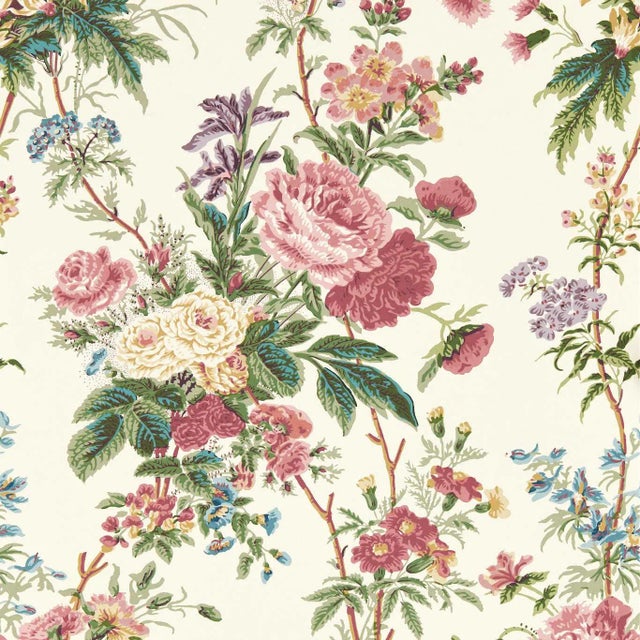 Sanderson Lakeland Paradis Wallpaper in Carmine - a Sample For Sale