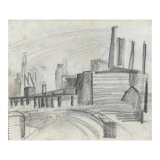 1940s Frank Wallace Industrial Landscape For Sale