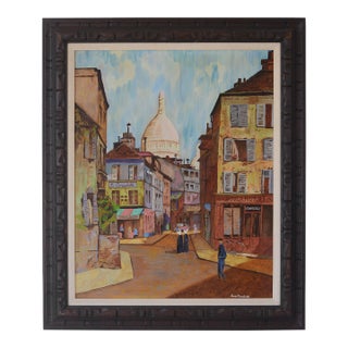 Mid Century Doris Dearhart Paris Montmartre Sacré-Cœur Painting For Sale