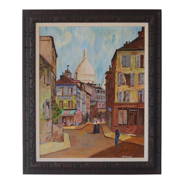 Mid Century Doris Dearhart Paris Montmartre Sacré-Cœur Painting For Sale