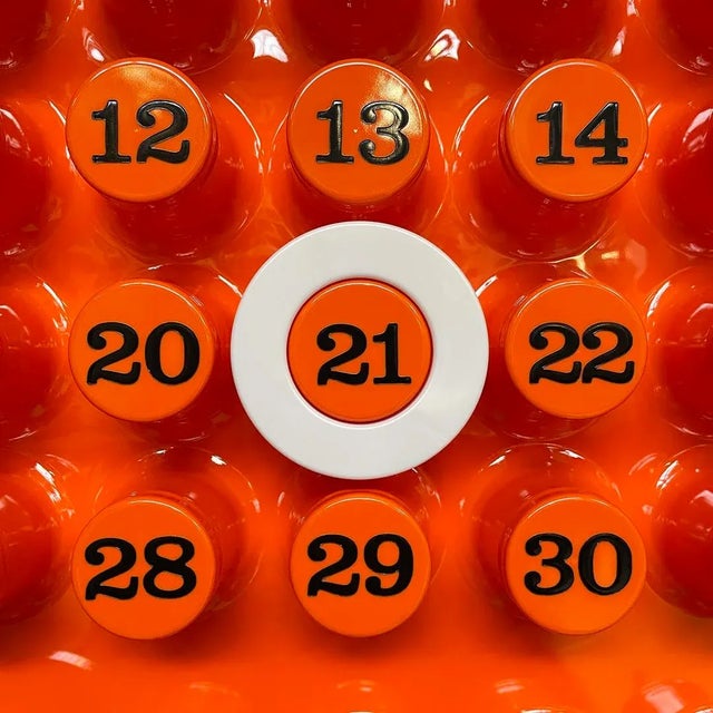 Plastic Vintage Italian Wall Perpetual Orange Calendar by Della Beffa for Ring a Date, 2000s For Sale - Image 7 of 11