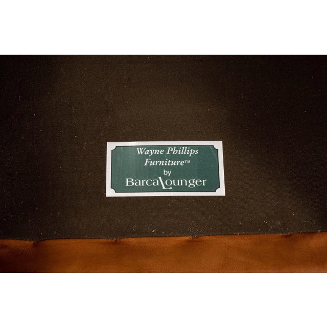 Chocolate 1980s Contemporary Tobacco-Colored Leather Club Chair and Ottoman For Sale - Image 8 of 11