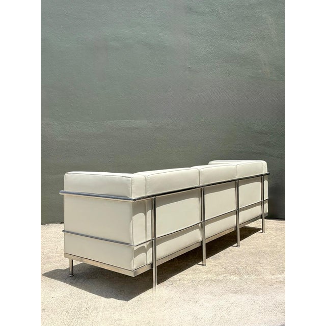 Chrome Vintage Chrome Frame Sofa After Le Corbusier For Sale - Image 8 of 17