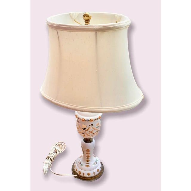 1920s Czechoslovakian Cut to Clear Cased Glass Table Lamp For Sale - Image 9 of 13