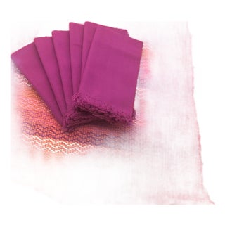 Woven Cotton Placemats and Napkins Made in Guatemala, Set of 6 For Sale