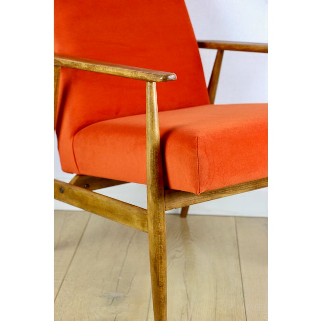 Wood Orange Lis Lounge Chair by Henryk Lis, 1970s For Sale - Image 7 of 13